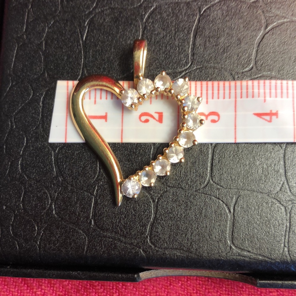 Flash sale🌺🌼Beautiful 14k gold white sapphire heart pendant - Picture 4 of 6